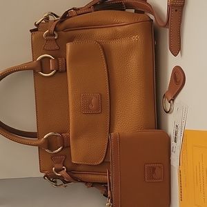 Dooney & Bourke leather  Satchel,  Keychain, Wristlet bundle